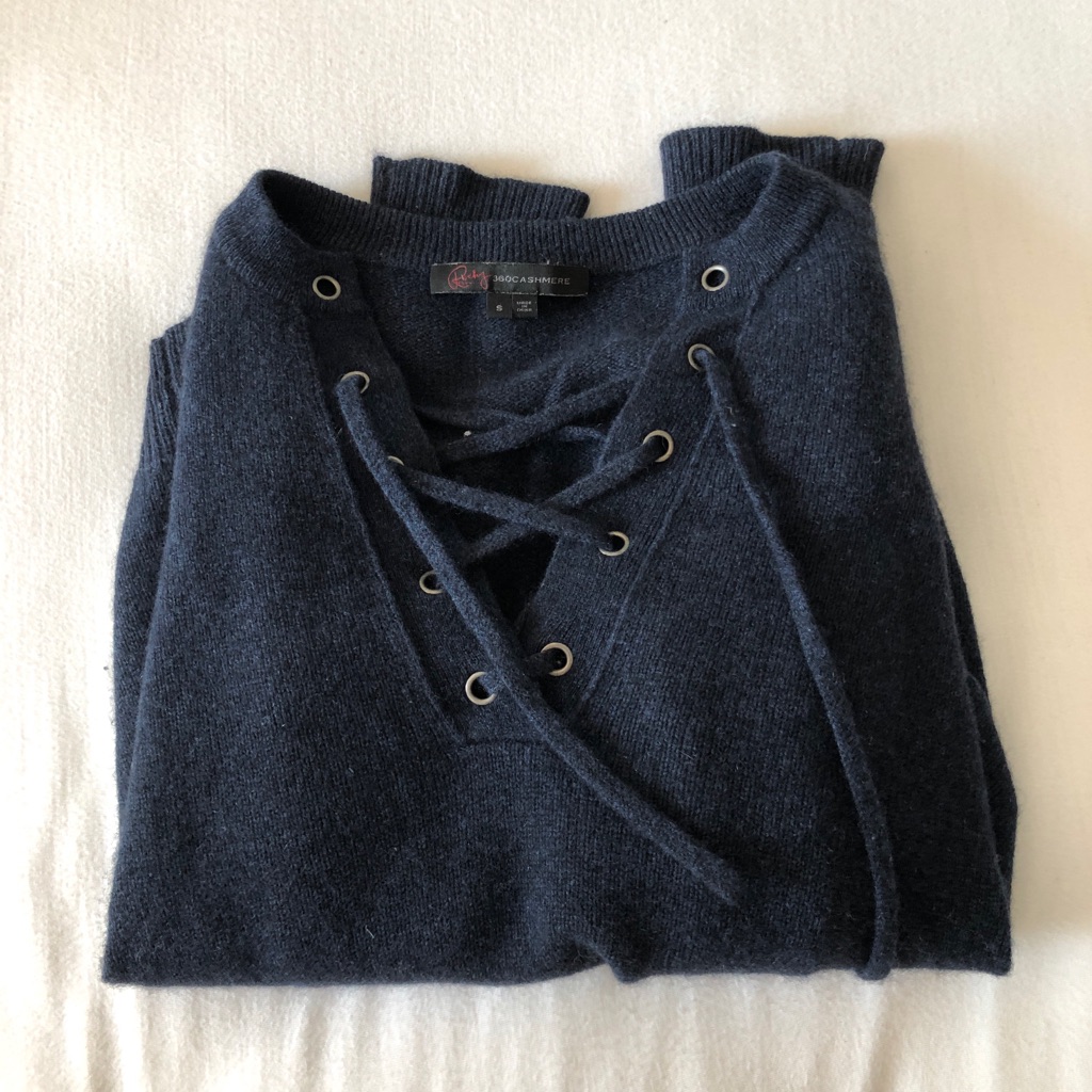 360cashmere X Rocky Barnes Dylan Lace Up Sweater